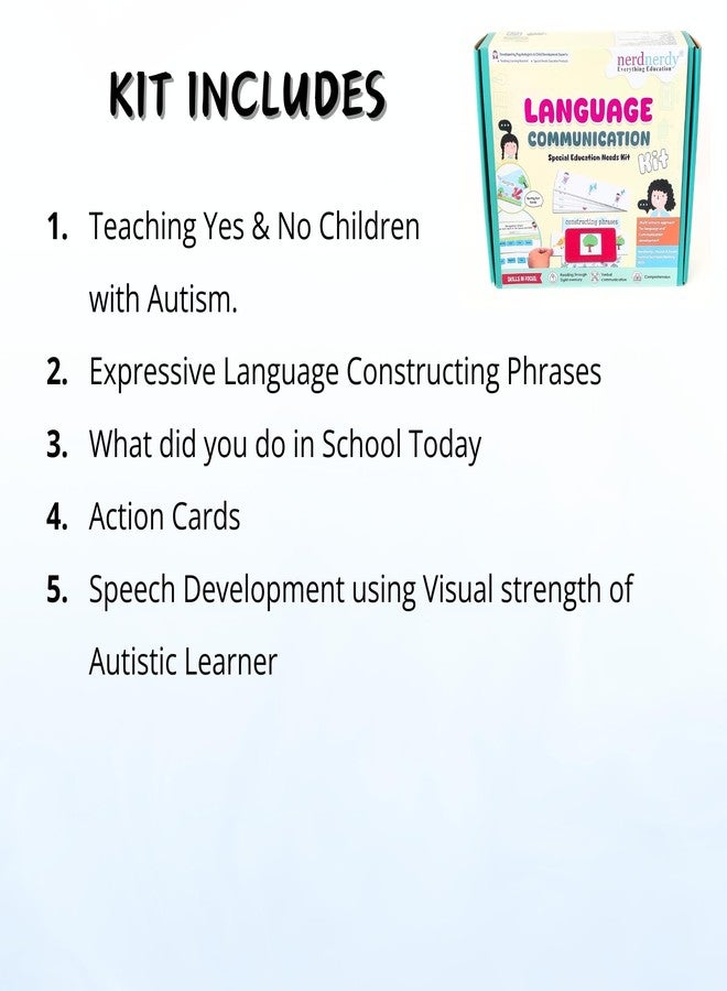 NerdNerdy Language & Communication Kit for Speech Development | Autism | ABA Tools | Sensory Materials | Language Development | Social Skills | Speech Delay Support | Therapy Tool - Image 4